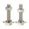Mellewell 1/4-20 x 4 Hex Head Bolts with Hex Nuts and Thick Flat & Lock Washers, Fully Threaded, Stainless Steel 18-8, Plain Finish, 8 Sets