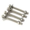 Mellewell 1/4-20 x 4 Hex Head Bolts with Hex Nuts and Thick Flat & Lock Washers, Fully Threaded, Stainless Steel 18-8, Plain Finish, 8 Sets