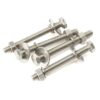 Mellewell 1/4-20 x 4 Hex Head Bolts with Hex Nuts and Thick Flat & Lock Washers, Fully Threaded, Stainless Steel 18-8, Plain Finish, 8 Sets