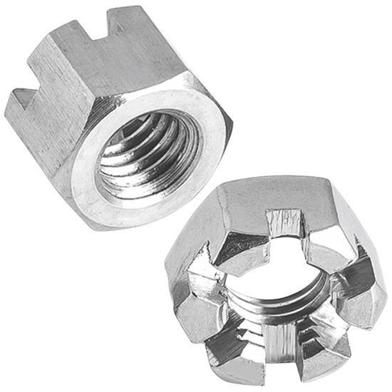 temp_8-16-Carbon-Steel-All-Metal-Nutmutter-Zinc-Color-Plated-Castle-_05-1.jpg 1/4-20 5/16-18 3/8-16 Carbon Steel All Metal Nutmutter Zinc Color Plated Castle Hexagonal Slotted Nut ANSI/ASME B18.2.2 Nut