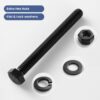 3/8-16 x 3 Hex Head Screws Bolts,Hex Nuts,Flat & Lock Washers,304 Stainless Steel 18-8,Black Zinc Plated,Fully Threaded(4 Sets)