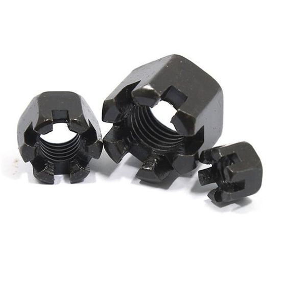 Carbon Steel Zinc Plated/Black Oxide DIN935 Hexagonal Slotted Nuts Hex Castle Nut