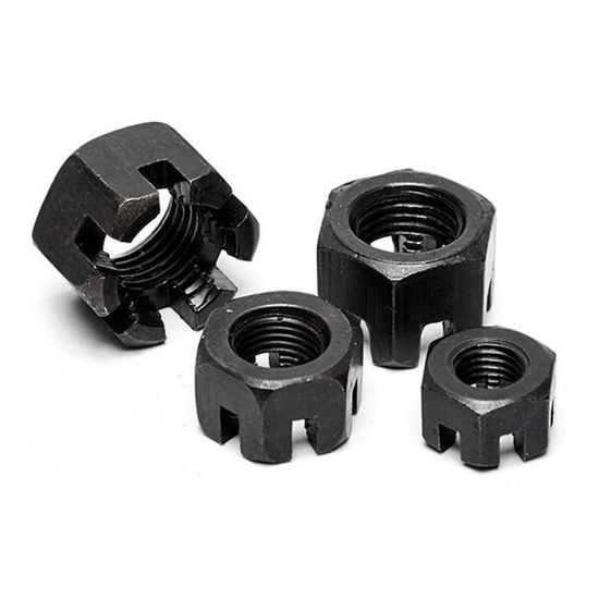 Carbon Steel Zinc Plated/Black Oxide DIN935 Hexagonal Slotted Nuts Hex Castle Nut