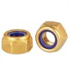 Copper Locknut Hexagonal Self-Locking Screw Cap Brass Non-Slip Nylon Lock Nut