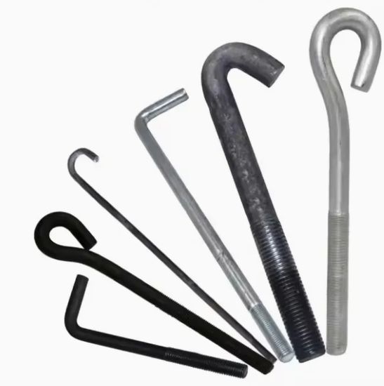 Customized High Tensile Strength Grade 8.8 HDG Foundation Bolt L Type Anchor Bolt with Nut Washer