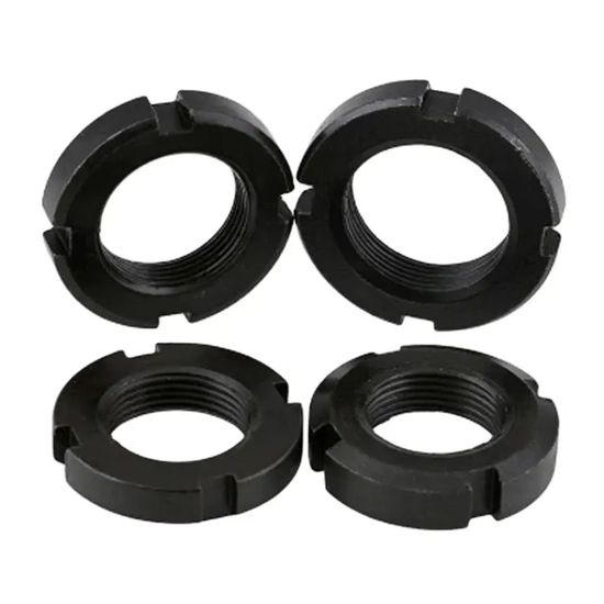 Factory OEM Black Oxide Slotted Round Nut Customized Automotive Wheel Lock Nut M10-M60 DIN 582
