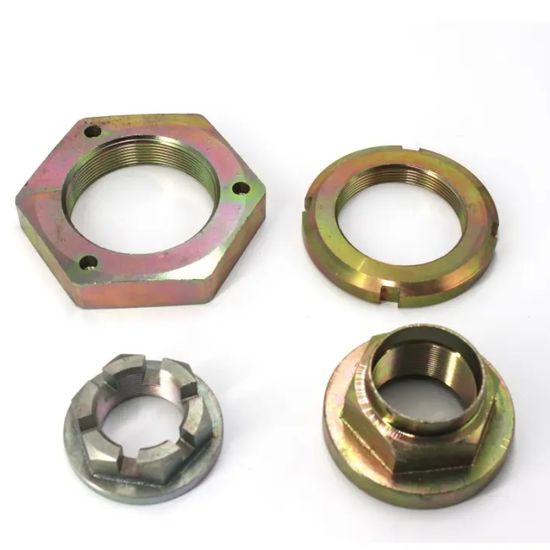 Factory OEM Black Oxide Slotted Round Nut Customized Automotive Wheel Lock Nut M10-M60 DIN 582