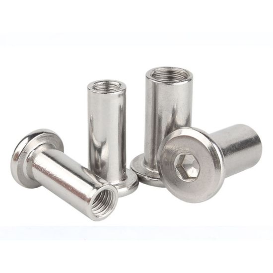 Flat Head Socket Hex Drive Bolt and Barrel Nut for Furniture Connector Caps Stainless Steel 304