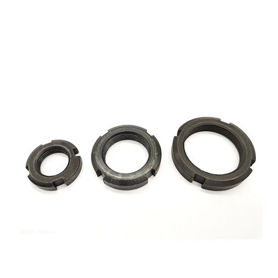 High Quality Black Oxide Slotted Round Nuts Black Steel DIN981 Slotted Round Nuts