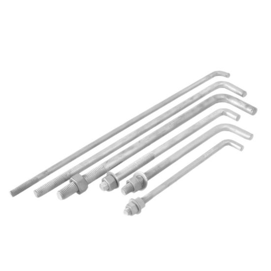 Manufacture Galvanized L J Type Bolt Anchor Hook Bolt Foundation Bolts with Nuts and Washer