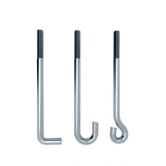 Manufacture Galvanized L J Type Bolt Anchor Hook Bolt Foundation Bolts with Nuts and Washer