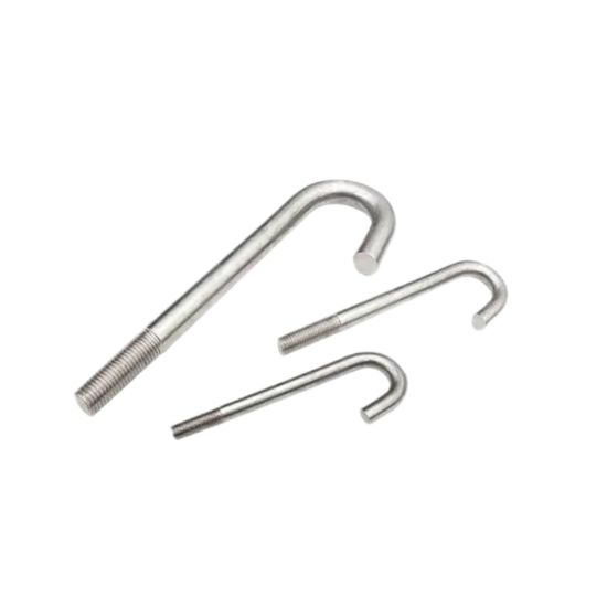 SS304/316 A2-70 A4-70/80 J Type Foundation Stud Anchor Roofing Bending Hook Bolt