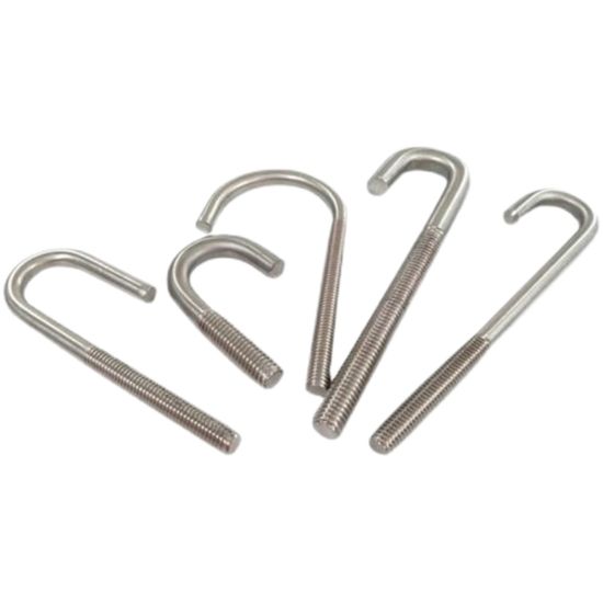 SS304/316 A2-70 A4-70/80 J Type Foundation Stud Anchor Roofing Bending Hook Bolt