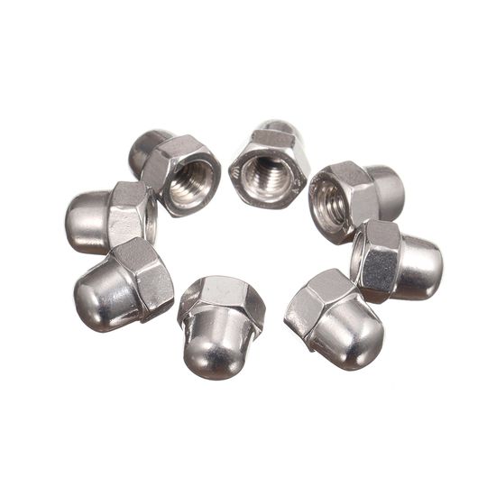Size Customized Water Treatment Zinc Plain Black Oxide Carbon Steel Brass Aluminium Stainless Steel DIN1587 Hexagon Dome Cap Nut