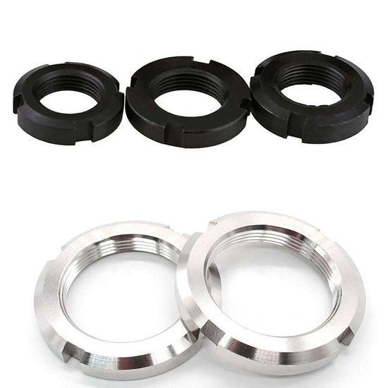 Stainless Steel Carbon Steel GB812 DIN981 Slotted Round Nuts Lock Nuts with Fine Thread