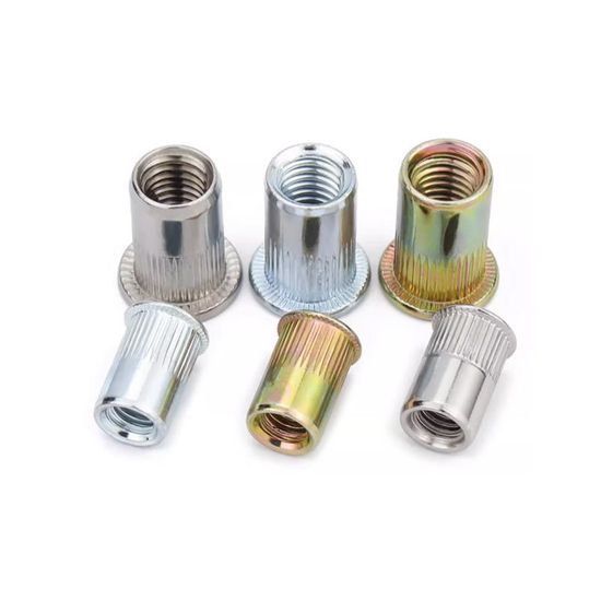Zinc Plated Carbon Steel/Stainless Steel Flat Head Knurled Threaded Insert Rivet/Hex Nut